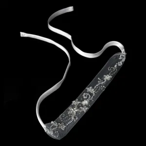 * Beautiful White Netted Ribbon Bridal Wedding Headband HP 008