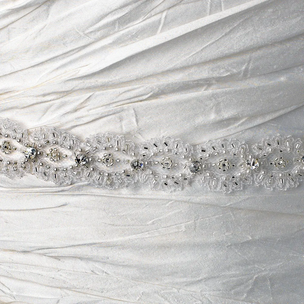 * Ribbon Style Bridal Wedding Headband HP 8204 White or Ivory