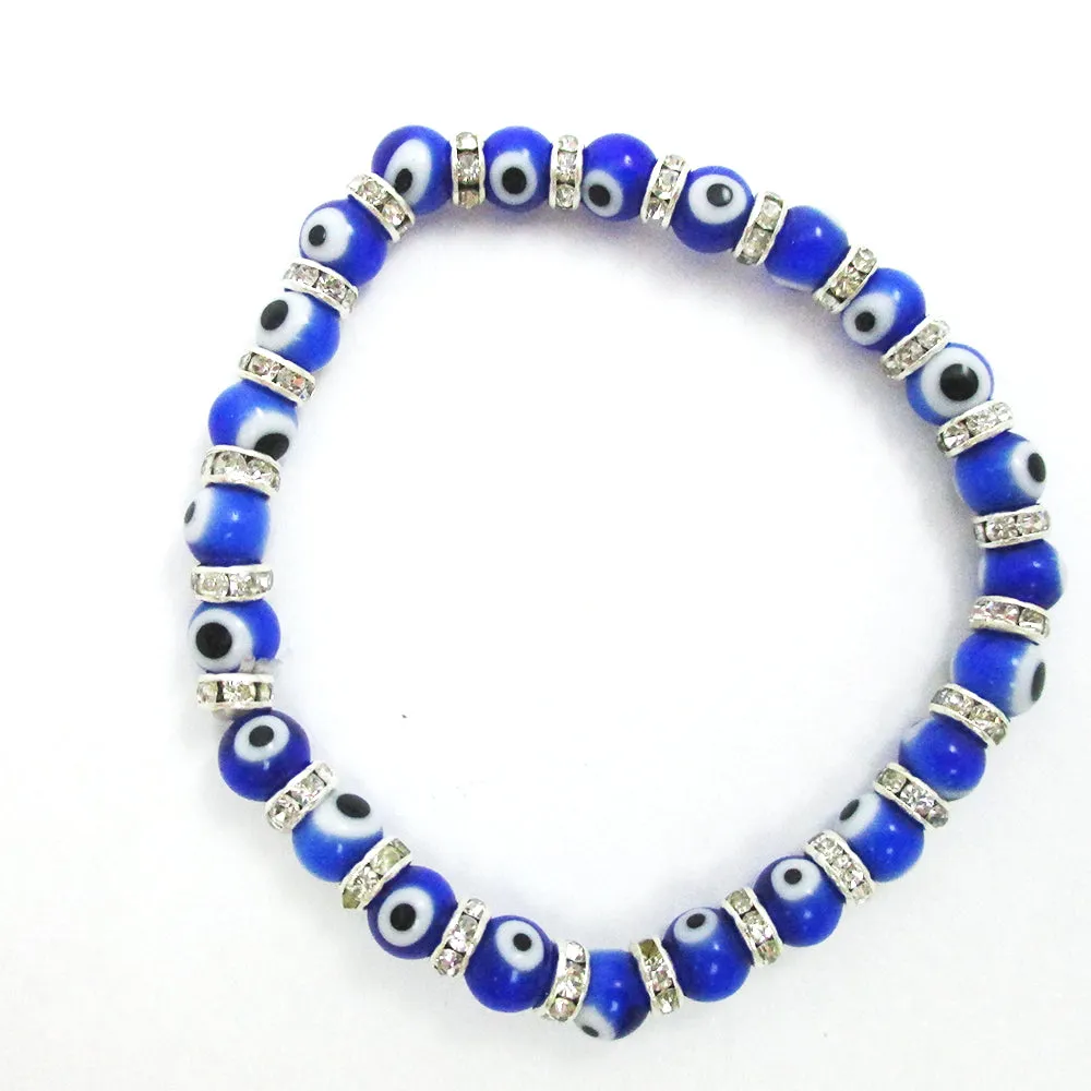 2 Charm Evil Eye Bracelet Crystal Bead Protection Good Luck Jewelry Hamsa Hand
