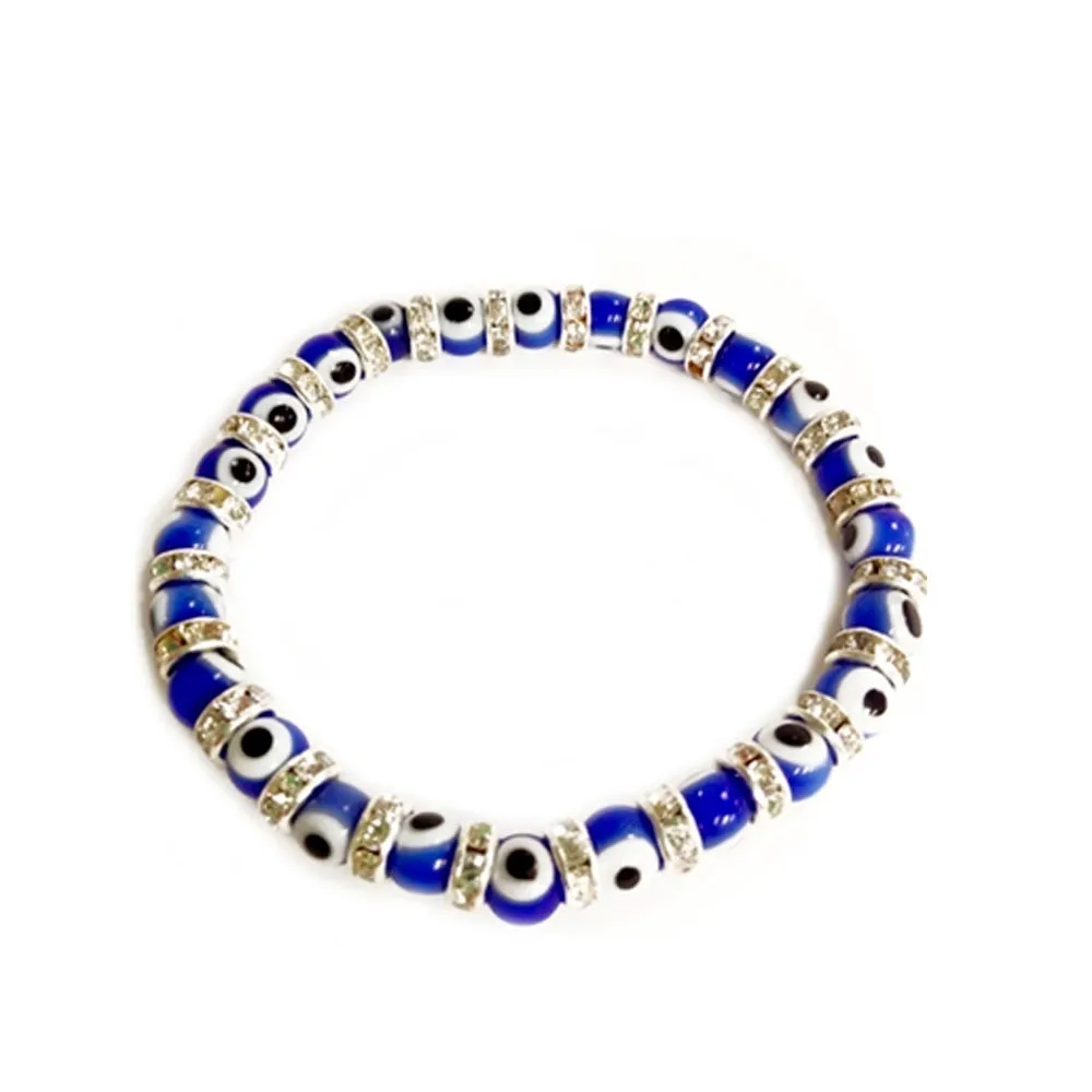 2 Charm Evil Eye Bracelet Crystal Bead Protection Good Luck Jewelry Hamsa Hand