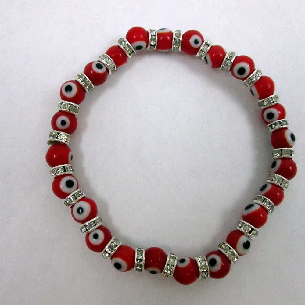 2 Charm Evil Eye Bracelet Glass Bead Protection Good Luck Jewelry Hamsa Hand Red
