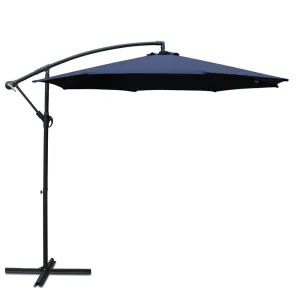 3m Outdoor Umbrella | Cantilever | Beach Garden Patio | Navy