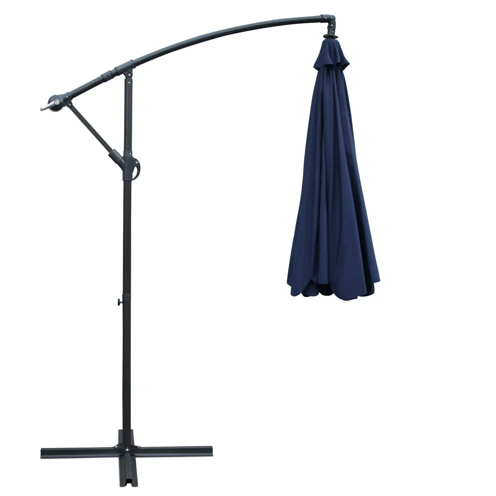 3m Outdoor Umbrella | Cantilever | Garden Beach Patio | Navy