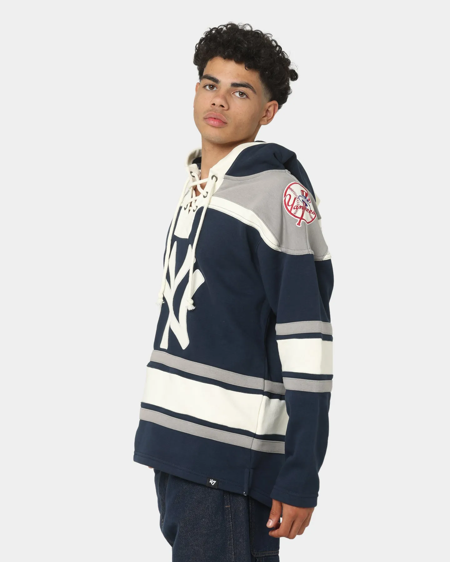 47 Brand New York Yankees Superior Lacer Hoodie Full Navy