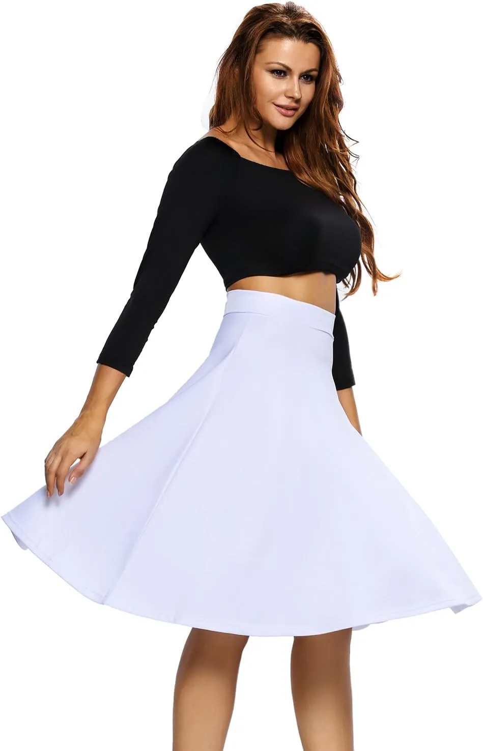 6 Color Flared A-Line Midi Skirt S,M,L