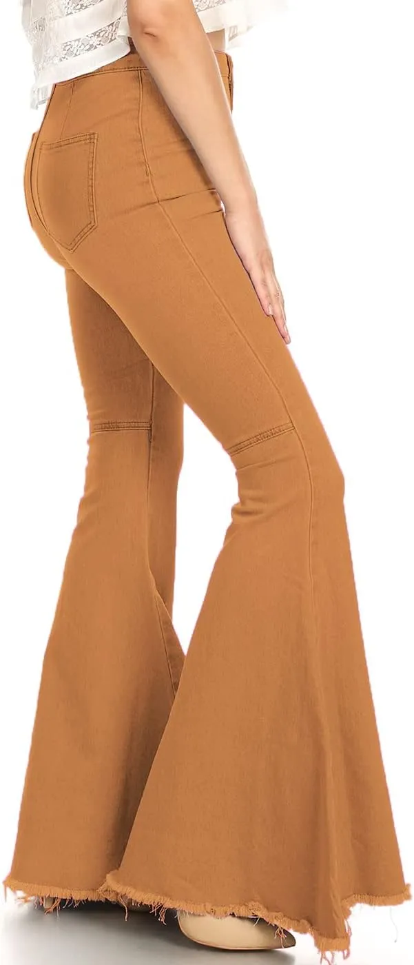 Anna-Kaci Women's Fashion High Waist Long Denim Bell Bottom Jeans Flared Pants