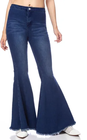 Anna-Kaci Women's Fashion High Waist Long Denim Bell Bottom Jeans Flared Pants