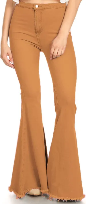 Anna-Kaci Women's Fashion High Waist Long Denim Bell Bottom Jeans Flared Pants