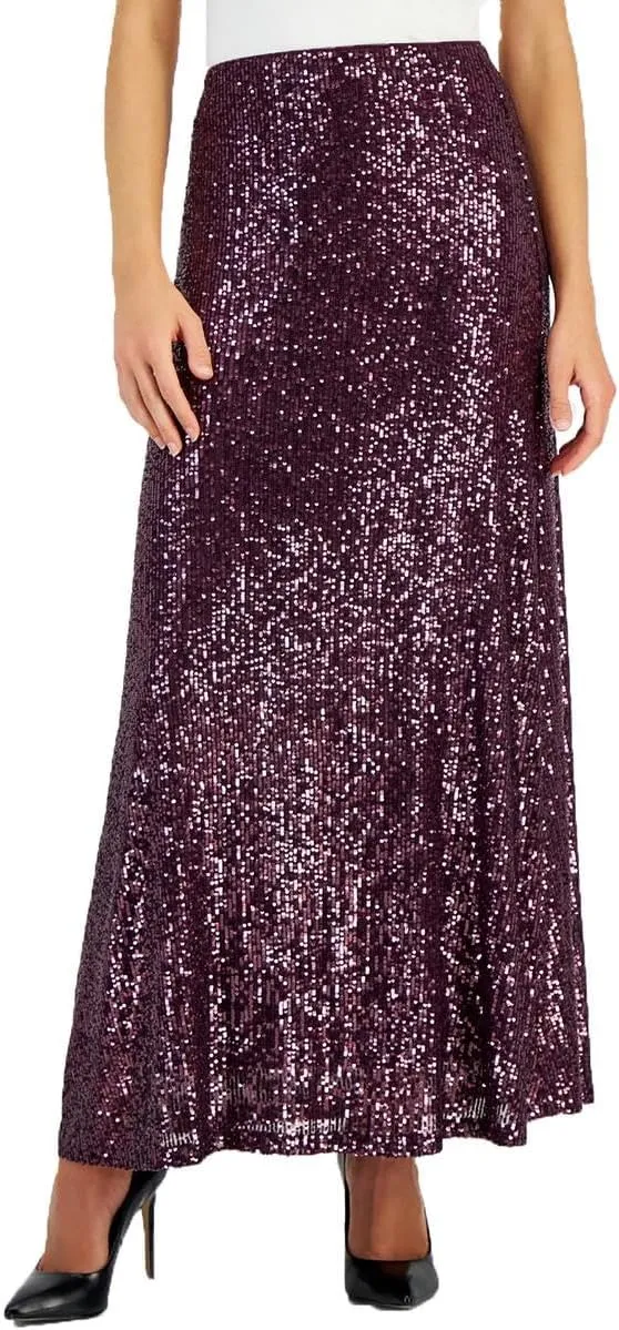 Anne Klein Women's Pull on Maxi Flared Skirt Lined