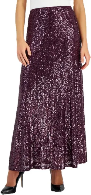 Anne Klein Women's Pull on Maxi Flared Skirt Lined