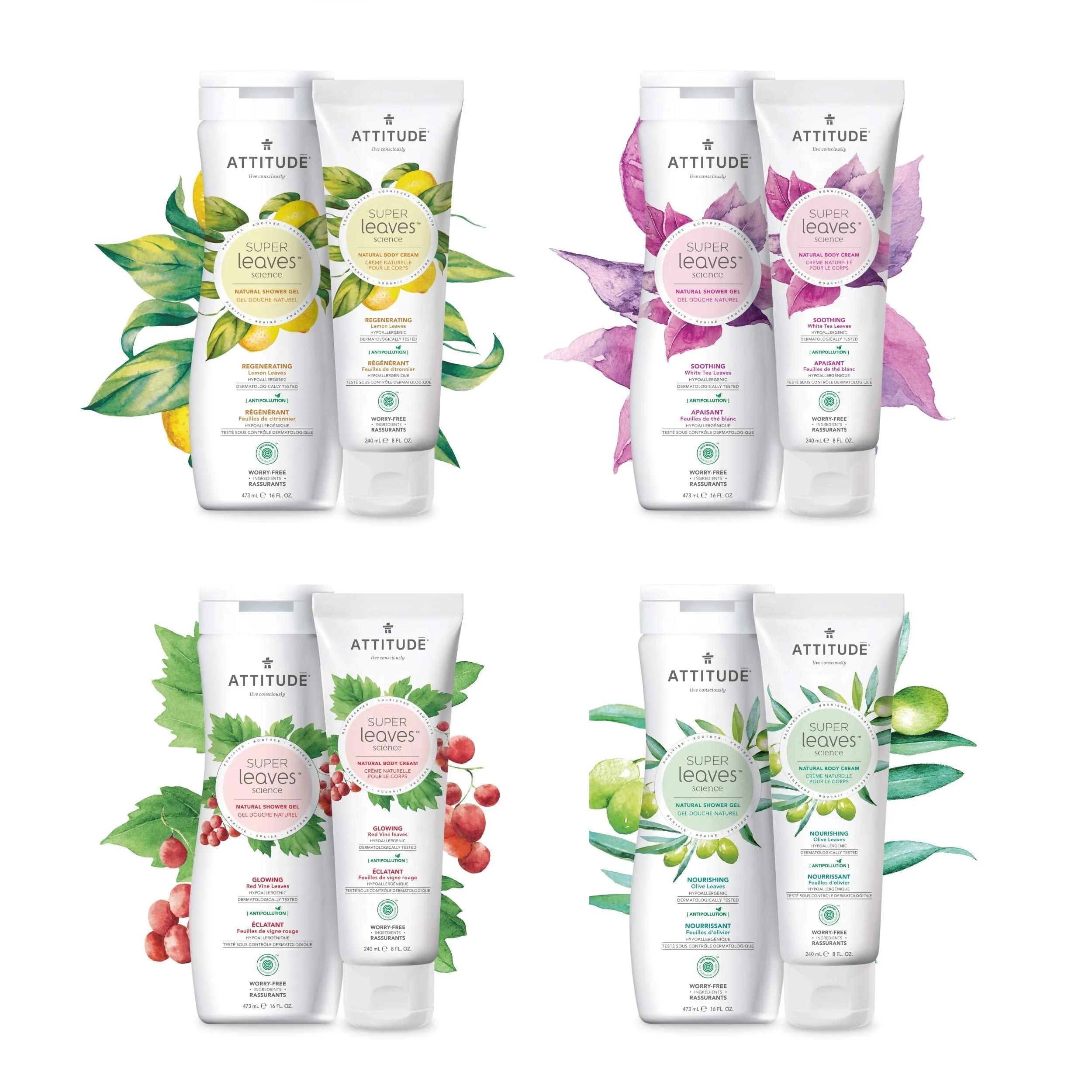 ATTITUDE Super Leaves, Hypoallergenic Energizing Body Cream, Orange Leaves, 8 Fluid Ounce (18198)