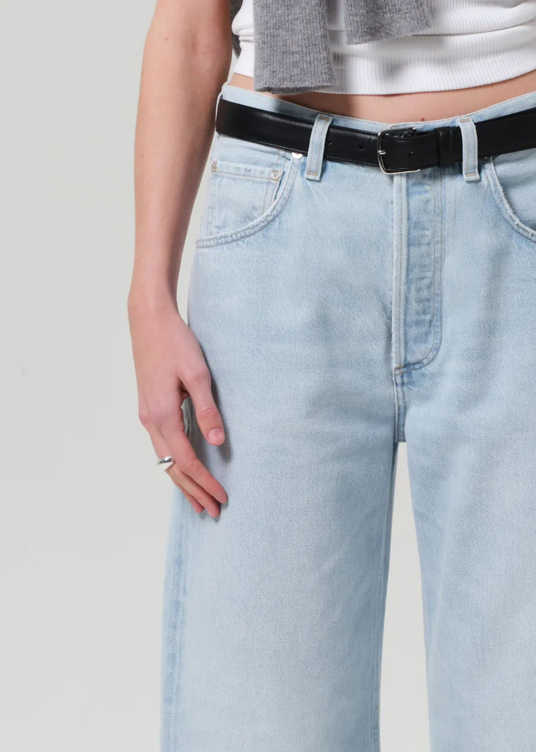 Ayla Baggy Raw Hem Crop Jean