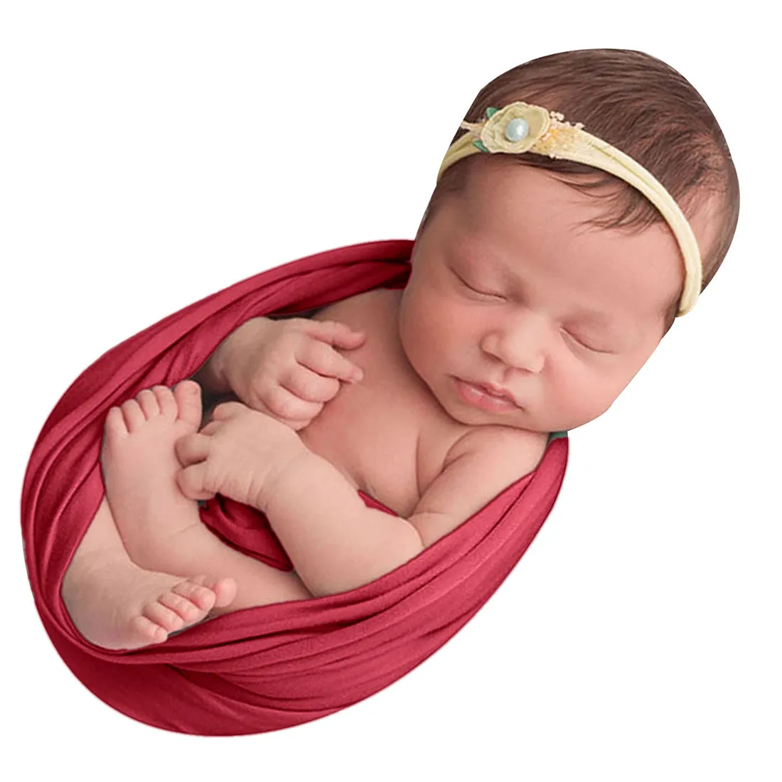 Babymoon Jersey Stretchble Baby Photography Shoot Wrap Cloth- Maroon