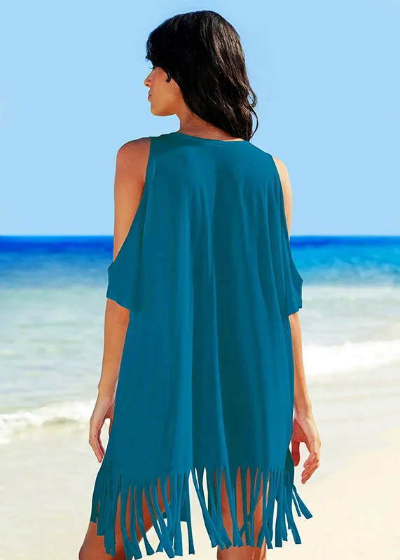 Beach Bikini Cover Ups #Beach Dress #Tassel
