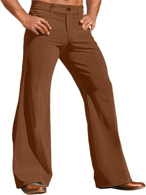 Bell Bottom Pants for Men Corduroy 70s Disco Vintage Stretch Slim Fit Classic Outfits Trendy Stylish Hippie Trousers