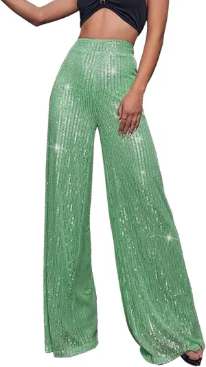 Bell Bottom Pants for Women Cloth High Sequin Women Foot Sexy Pants Fashion Waisted Tape Trousers Lounge Workout