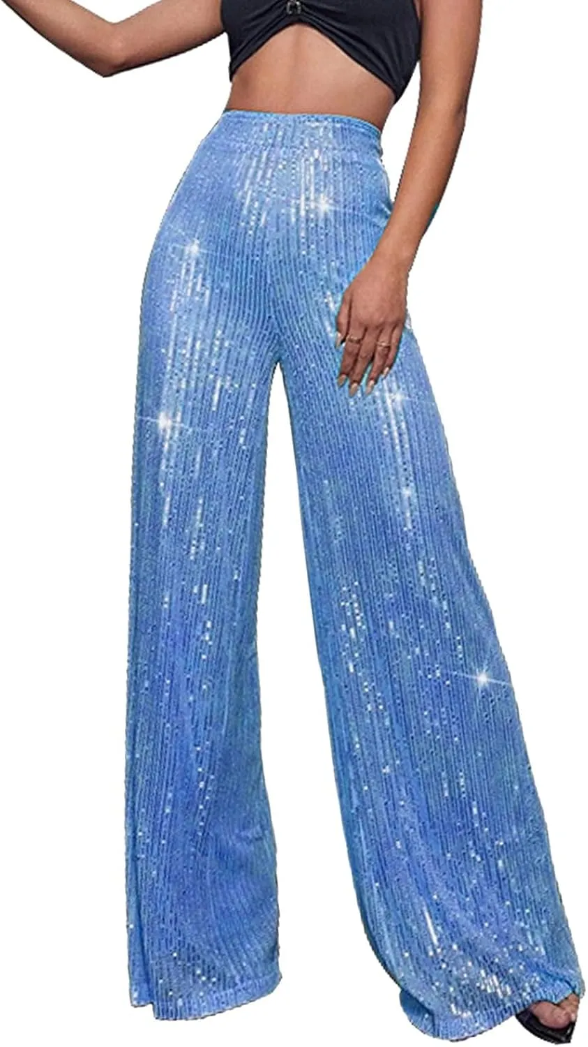 Bell Bottom Pants for Women Cloth High Sequin Women Foot Sexy Pants Fashion Waisted Tape Trousers Lounge Workout