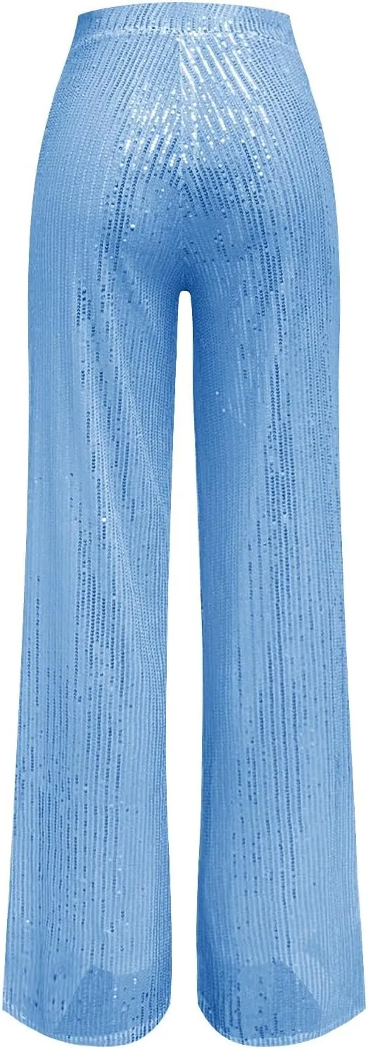 Bell Bottom Pants for Women Cloth High Sequin Women Foot Sexy Pants Fashion Waisted Tape Trousers Lounge Workout