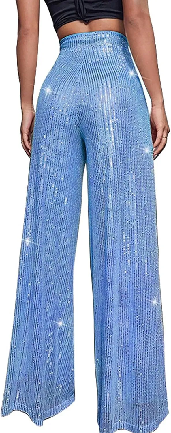 Bell Bottom Pants for Women Cloth High Sequin Women Foot Sexy Pants Fashion Waisted Tape Trousers Lounge Workout