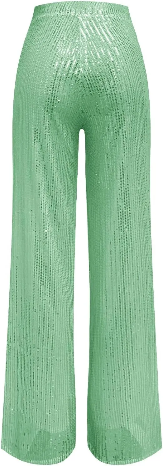 Bell Bottom Pants for Women Cloth High Sequin Women Foot Sexy Pants Fashion Waisted Tape Trousers Lounge Workout
