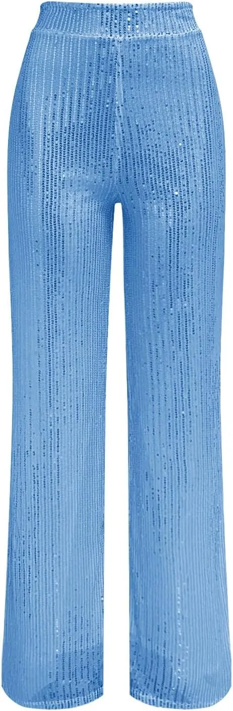 Bell Bottom Pants for Women Cloth High Sequin Women Foot Sexy Pants Fashion Waisted Tape Trousers Lounge Workout