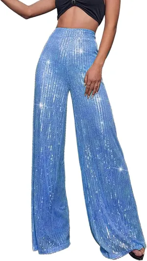 Bell Bottom Pants for Women Cloth High Sequin Women Foot Sexy Pants Fashion Waisted Tape Trousers Lounge Workout