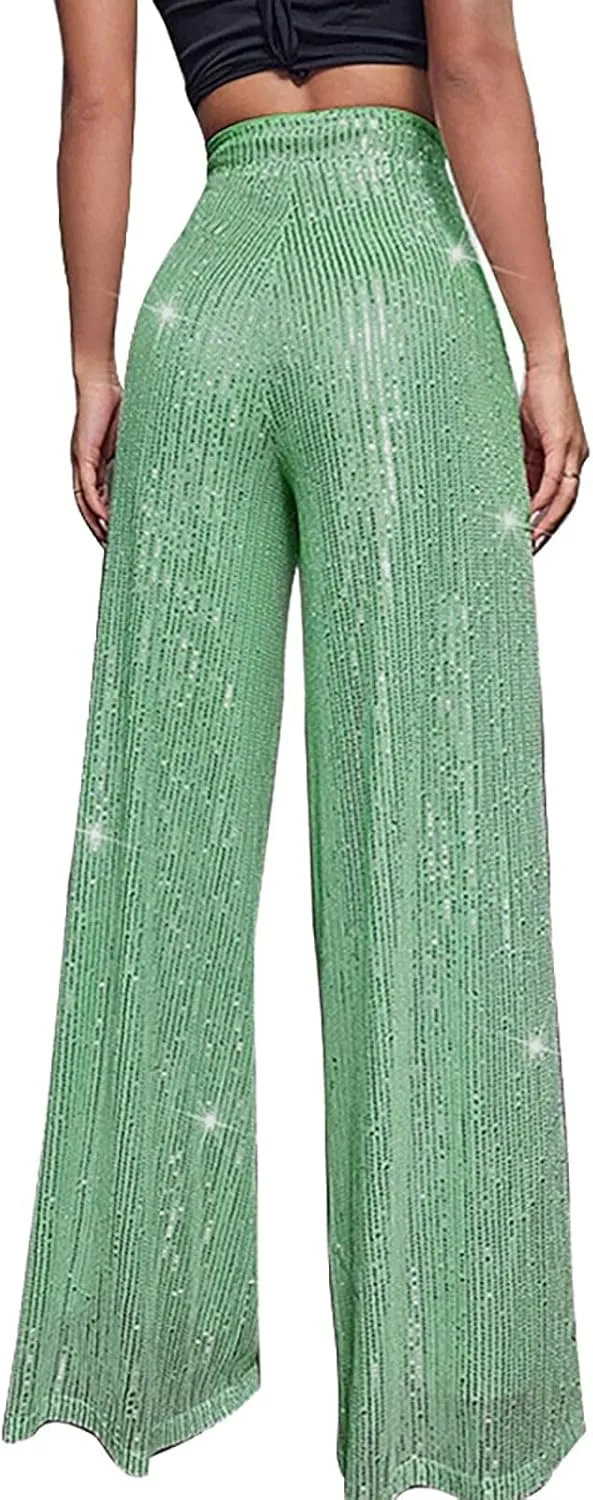 Bell Bottom Pants for Women Cloth High Sequin Women Foot Sexy Pants Fashion Waisted Tape Trousers Lounge Workout