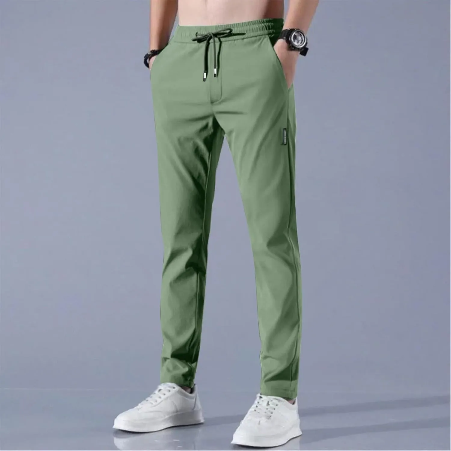 Bevawear Glide Pants Mens Breathable Quick Dry Stretch Athletic Pants Elastic Waist Drawstring Active Hiking Pant