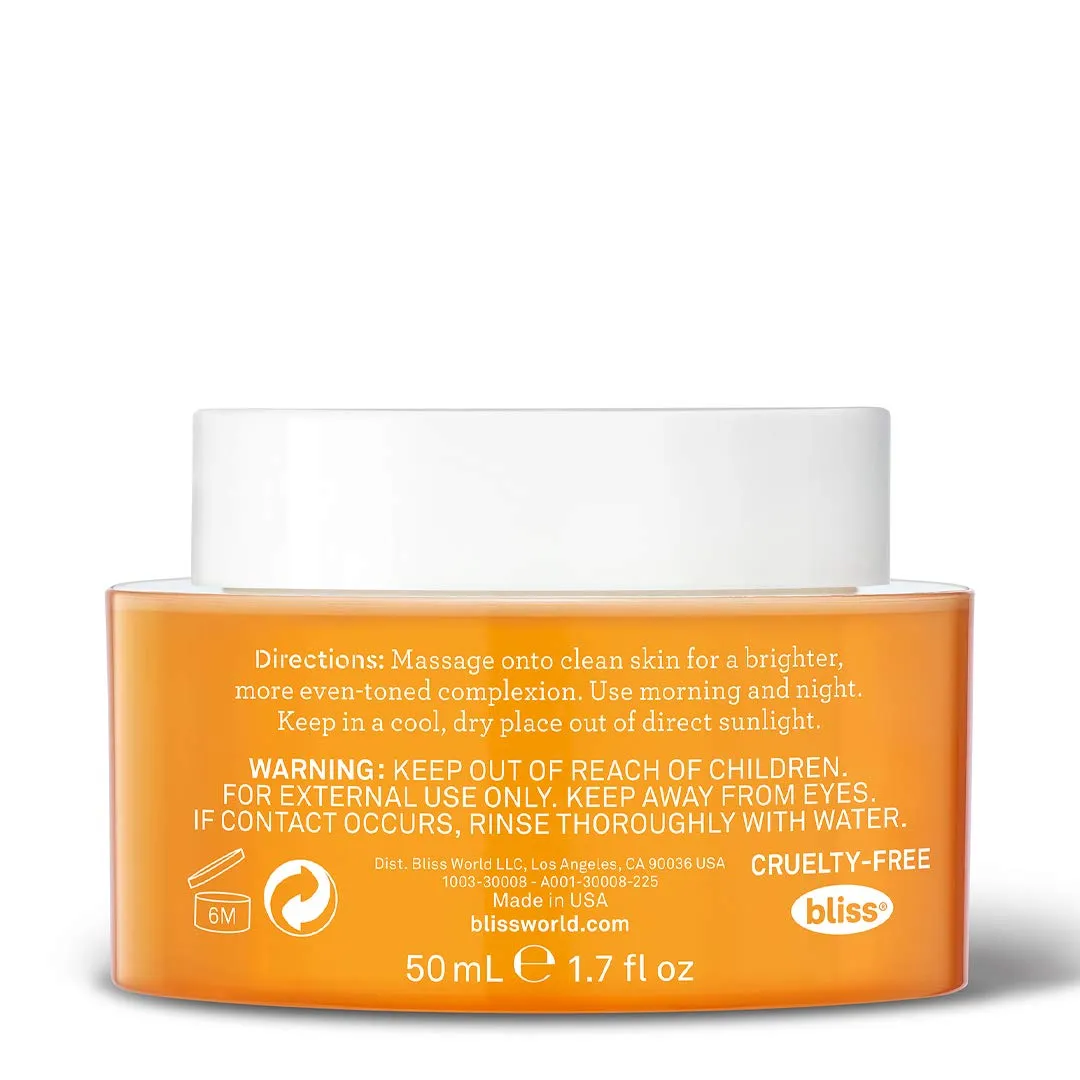 Bliss Bright Idea Vitamin C & Tri-Peptide Collagen-Protecting & Brightening Moisturizer, Hydrates & Brightens Skin, Diminishes Dark Spots, Boosts Skin’s Natural Elasticity, Cruelty-Free & Vegan, 1.7 oz