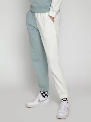 Blue   Cream Split Joggers