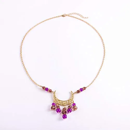 Bomine Boho Head Chain Forehead Crescent Moon Hair Chain Crystal Gypsy Jewelry Headpieces Hair Acessories for Women and Girls (Gold)
