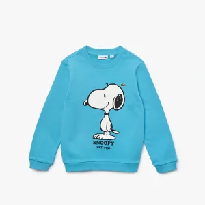Boys Lacoste x Peanuts Print Organic Cotton Sweatshirt-Blue/WhiteQ54-SJ7890