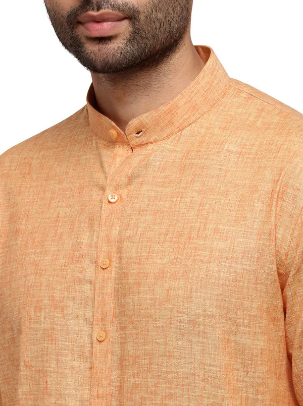 Brick Red Solid Regular Fit Modi Kurta | JadeBlue
