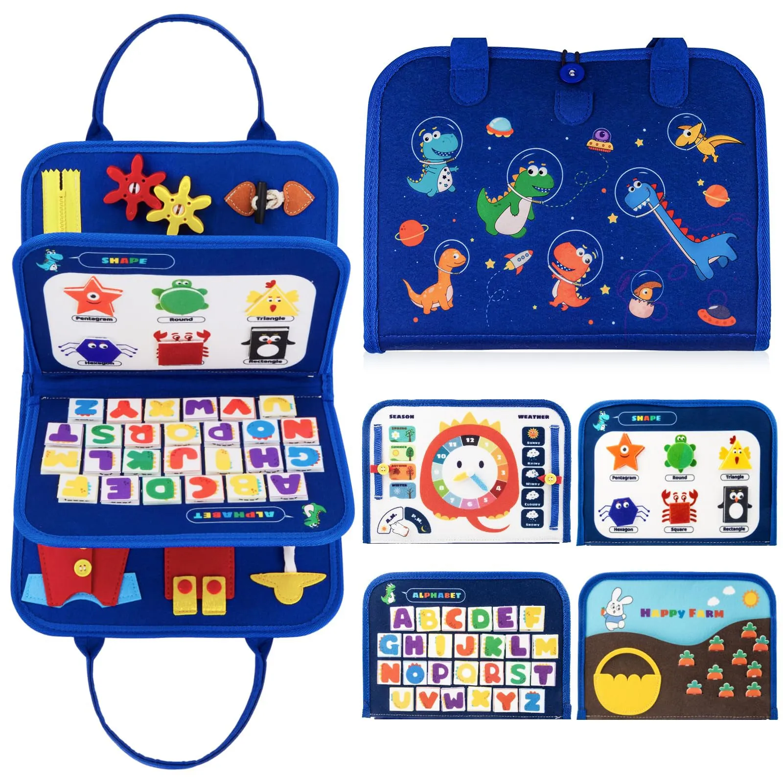 Busy board for toddlers, toy activity board 4-layer preschool learning toy