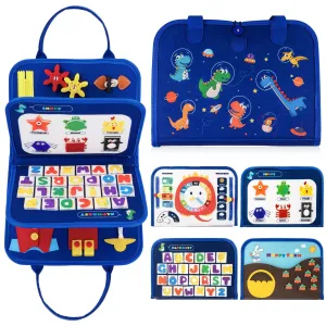 Busy board for toddlers, toy activity board 4-layer preschool learning toy