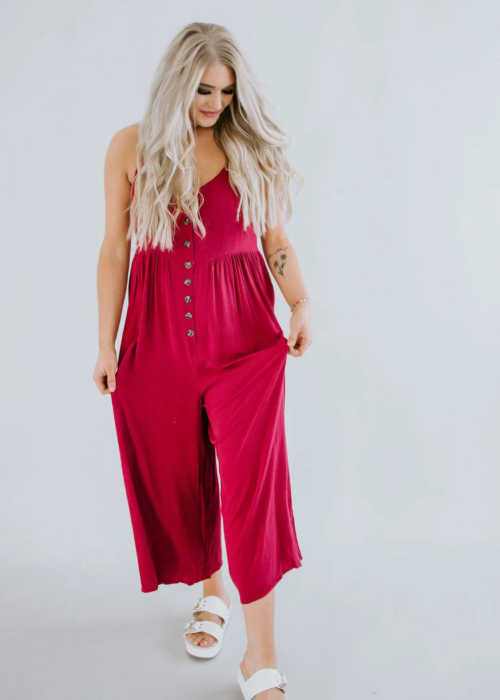 Can't Deny Button Down Jumpsuit