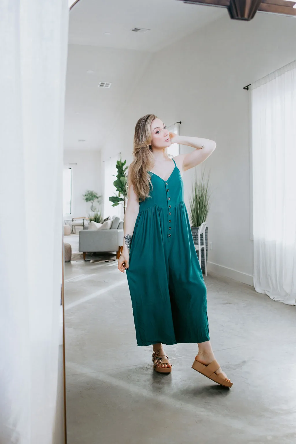 Can't Deny Button Down Jumpsuit