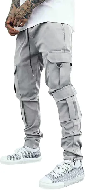 Cargo Pants for Men Big and Tall for Men with Pockets Ripstop Cargo Pants Casual Color Solid Men's Trousers Leggings