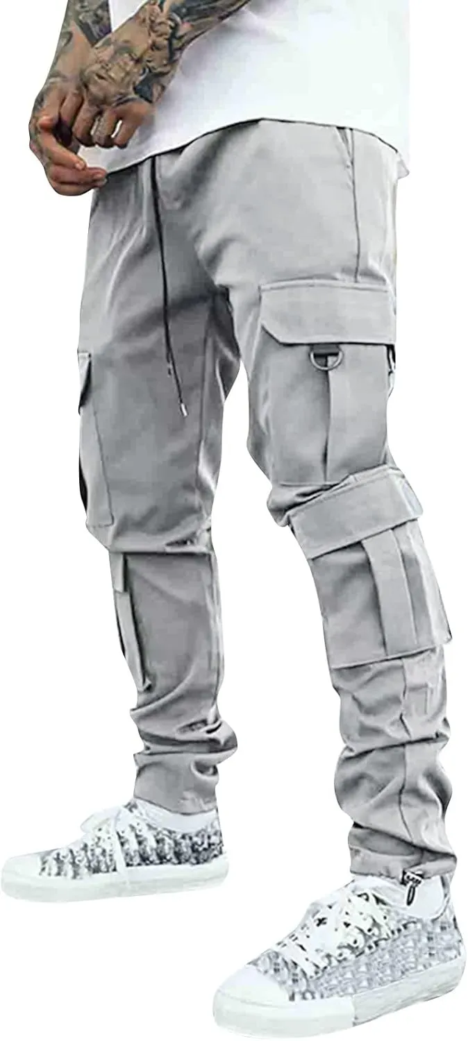 Cargo Pants for Men Big and Tall for Men with Pockets Ripstop Cargo Pants Casual Color Solid Men's Trousers Leggings