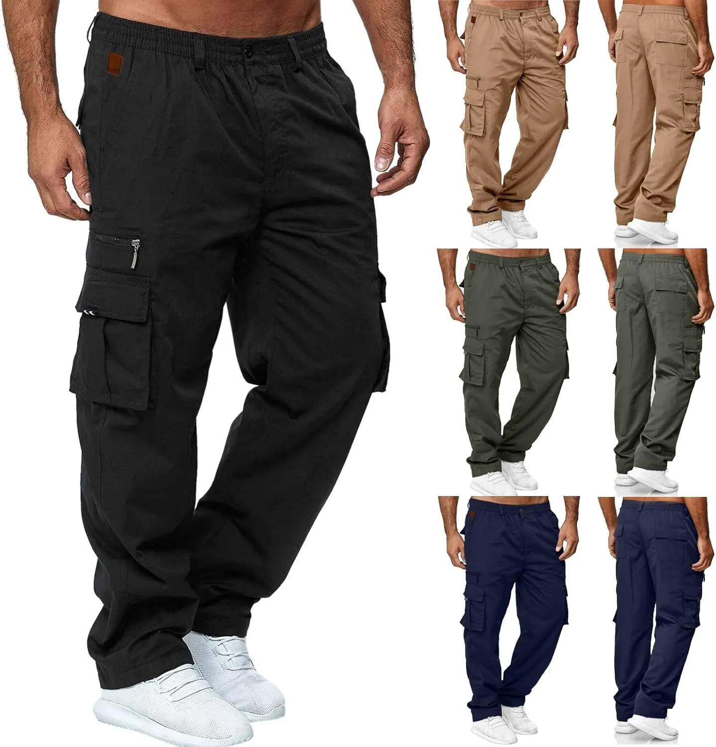 Cargo Pants for Men Jogger Club Running Athletic Sports Track Pants Hiking Sweat Pant Casual Straight Leg Work Trousers