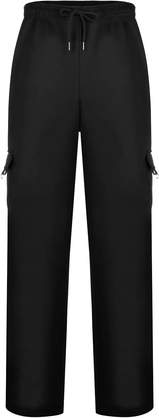 Cargo Pants For Men Mens Trendy Heavyweight Cargo Fleece Sweatpants Stretch Elastic Sports Jogger Trousers Pants