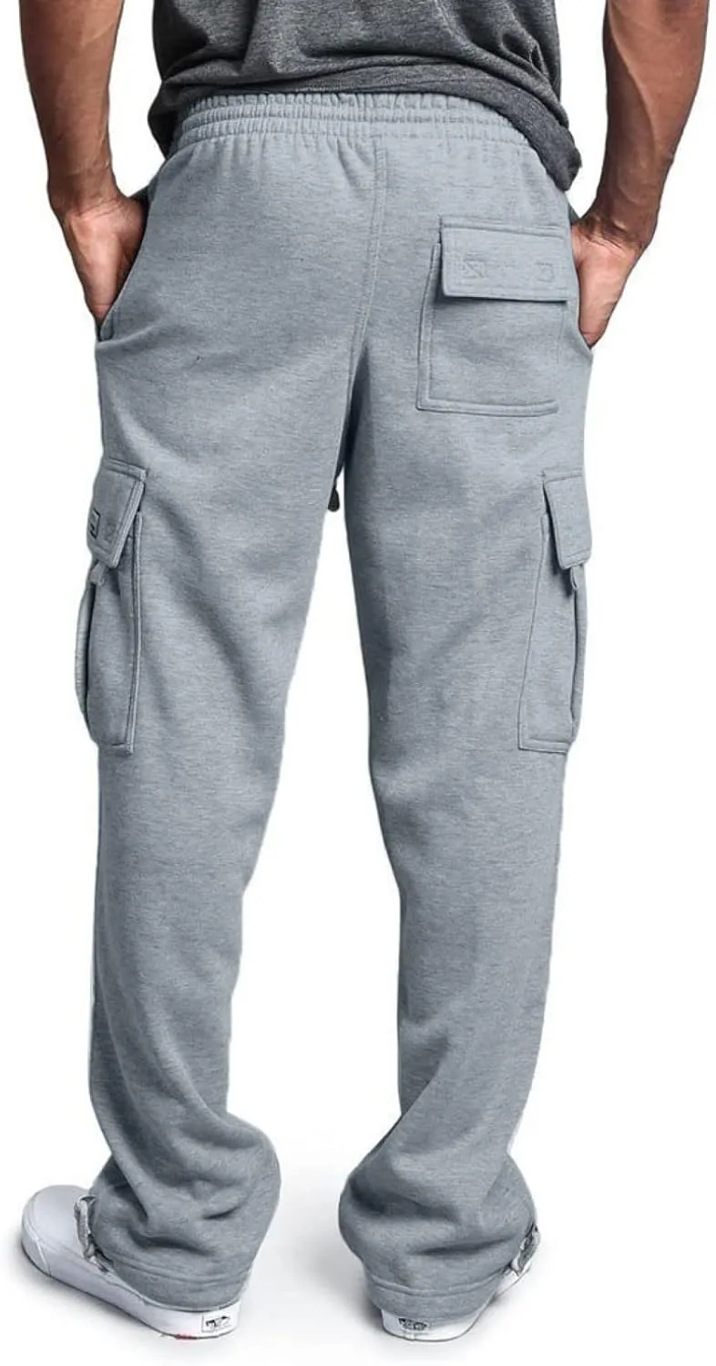 Cargo Pants For Men Mens Trendy Heavyweight Cargo Fleece Sweatpants Stretch Elastic Sports Jogger Trousers Pants