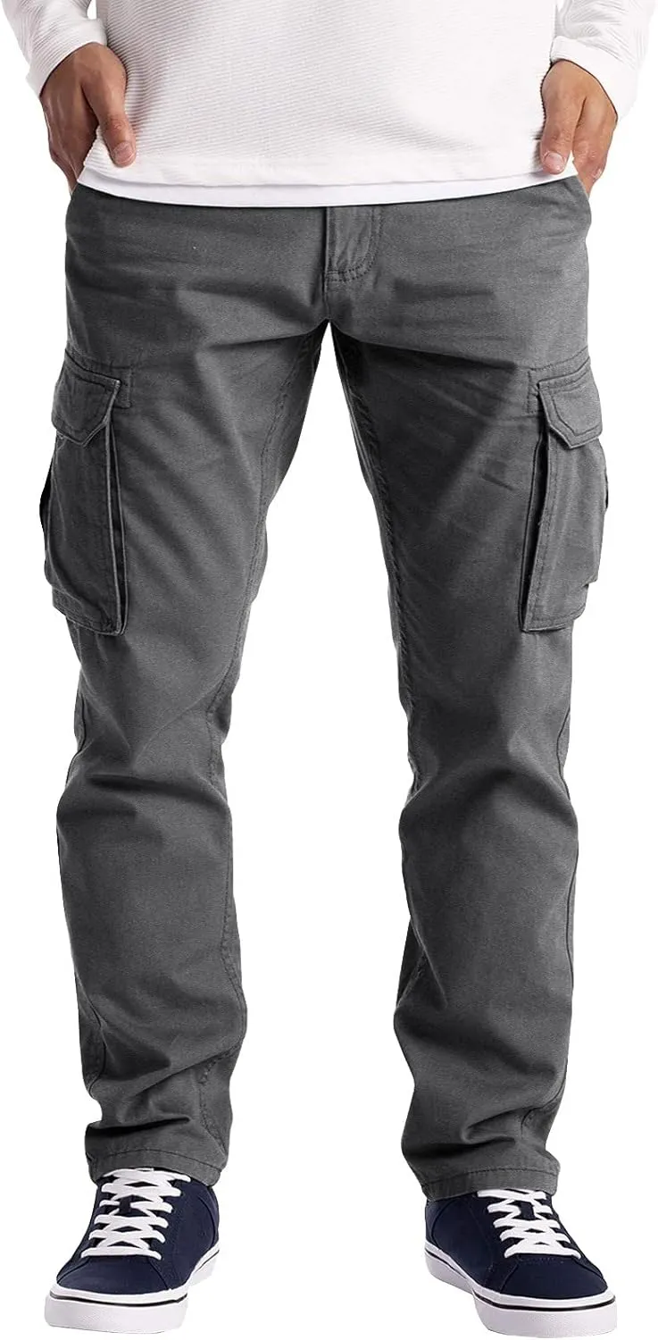 Cargo Pants for Men Relaxed Fit Sweatpants Slim Fit Tapered Athletic Sweatpants Elastic Waist Plaid Casual Pants Gym