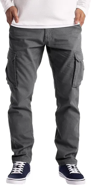 Cargo Pants for Men Relaxed Fit Sweatpants Slim Fit Tapered Athletic Sweatpants Elastic Waist Plaid Casual Pants Gym