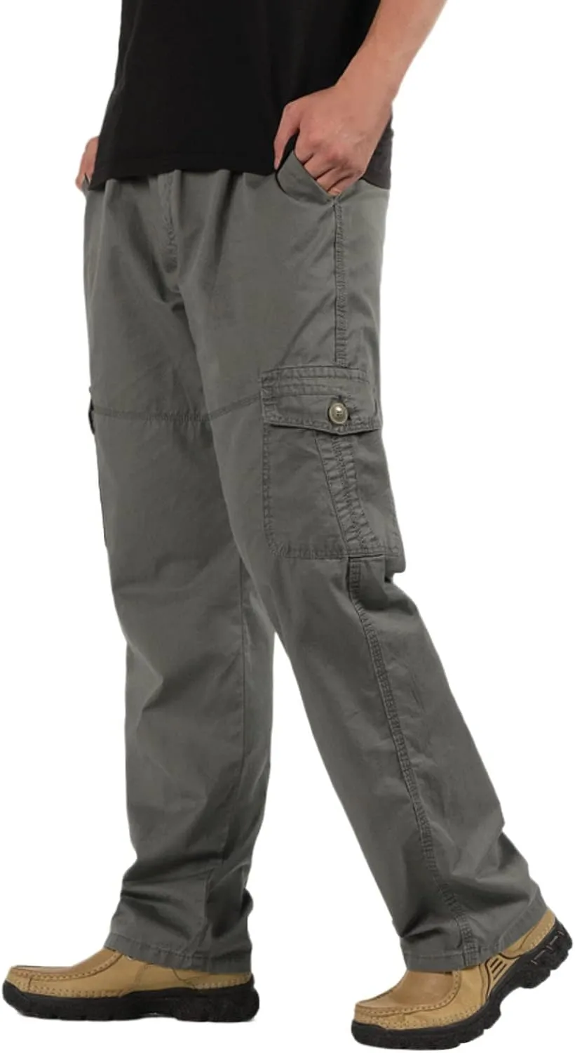Cargo Pants for Men,Mens Pants Cargo Joggers Fleece Sweatpants Casual Pant with Pockets Chino Slim Fit Trousers