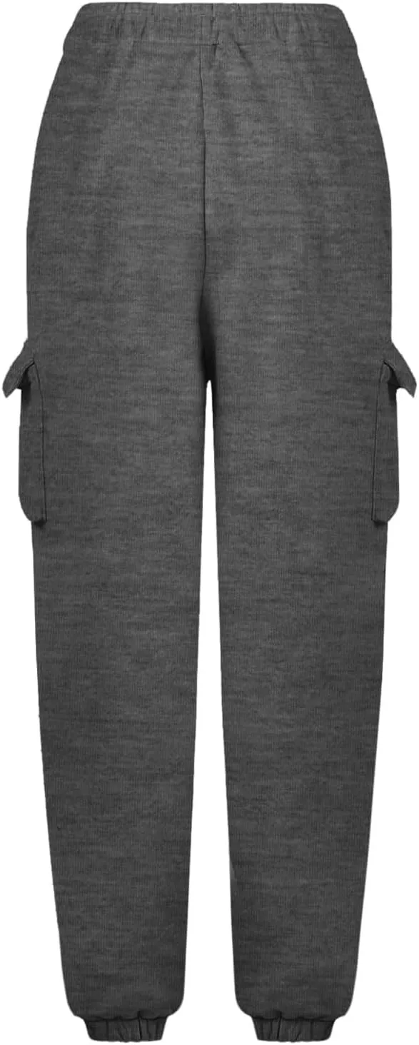 Cargo Sweatpants for Teen Girls Cinch Bottom Baggy Trousers High Waisted Soft with Pockets Lounge Pants Joggers Comfy