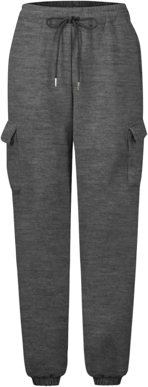 Cargo Sweatpants for Teen Girls Cinch Bottom Baggy Trousers High Waisted Soft with Pockets Lounge Pants Joggers Comfy