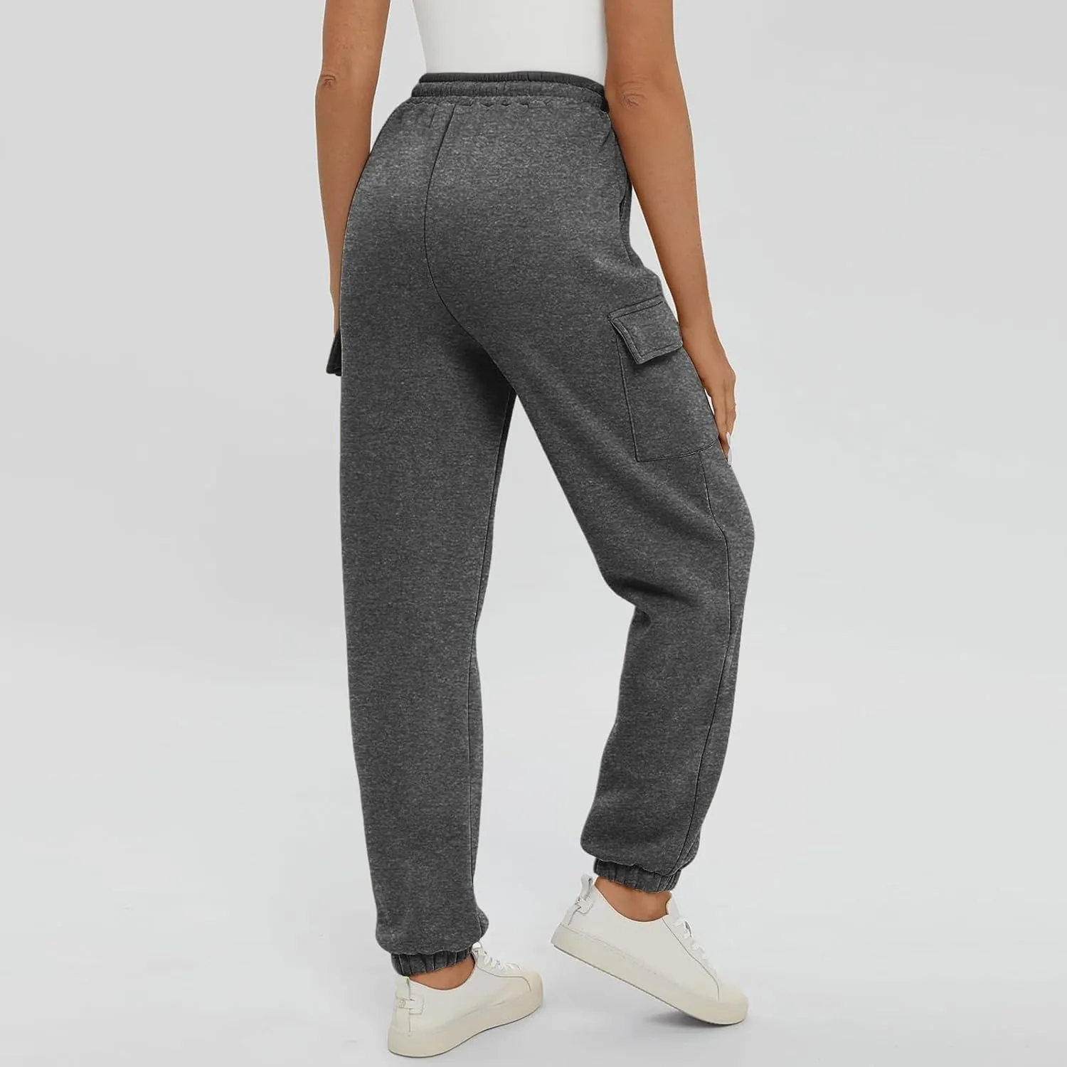 Cargo Sweatpants for Teen Girls Cinch Bottom Baggy Trousers High Waisted Soft with Pockets Lounge Pants Joggers Comfy