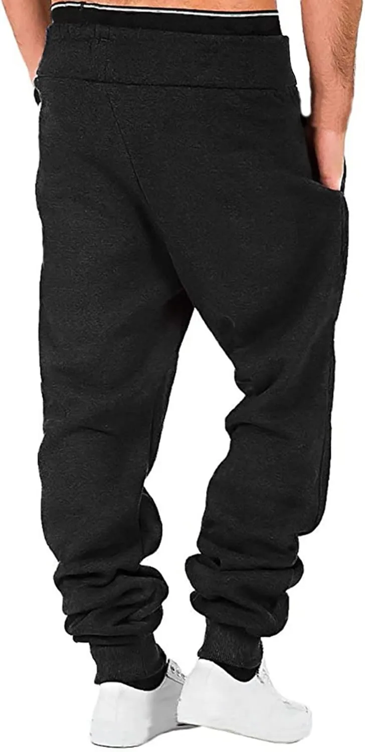 Cargo Trousers for Men Track Pants Gym Running Workout Sweatpants with Zipper Pockets Mens Sweatpants with Pockets