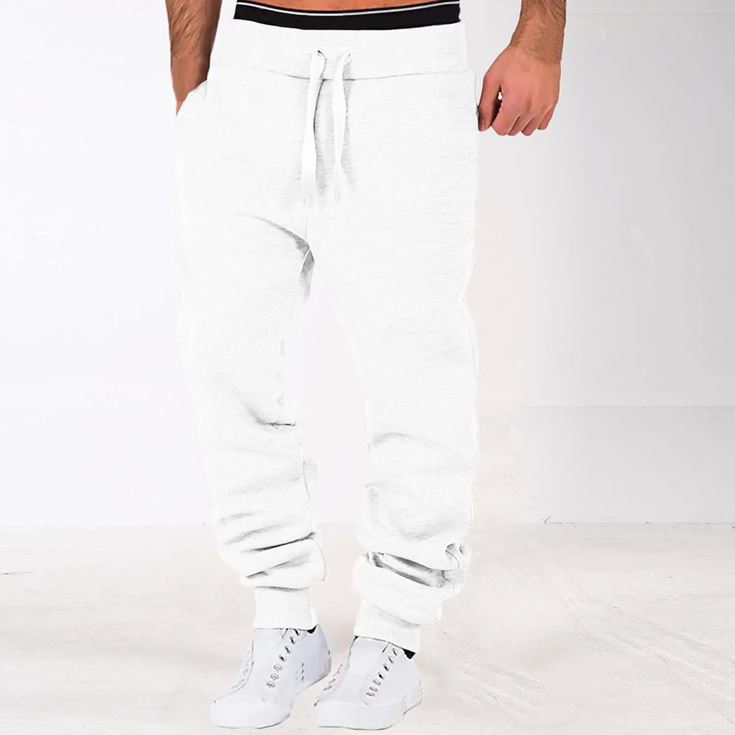 Cargo Trousers for Men Track Pants Gym Running Workout Sweatpants with Zipper Pockets Mens Sweatpants with Pockets